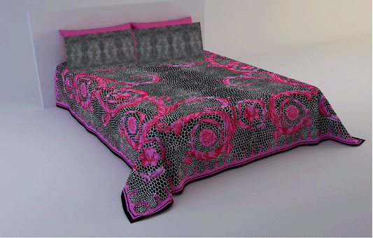 Copriletto Elegant fuxia + 2 Federe