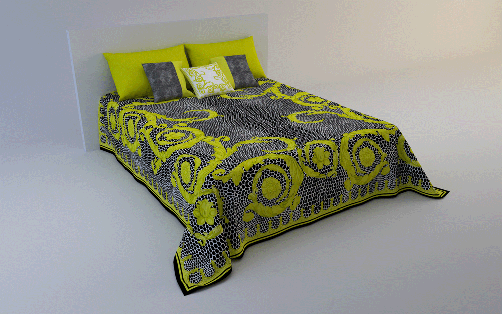 Copriletto Elegant verde + 2 Federe