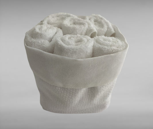 SET LAVETTE BIANCO CON PORTA LAVETTE