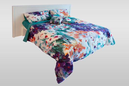 Set Copripiumino Positano smeraldo + 4 Federe + 1 Lenzuola sotto