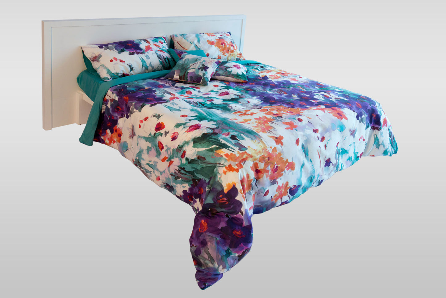 Set Copripiumino Positano smeraldo + 2 Federe + 1 Lenzuola sotto